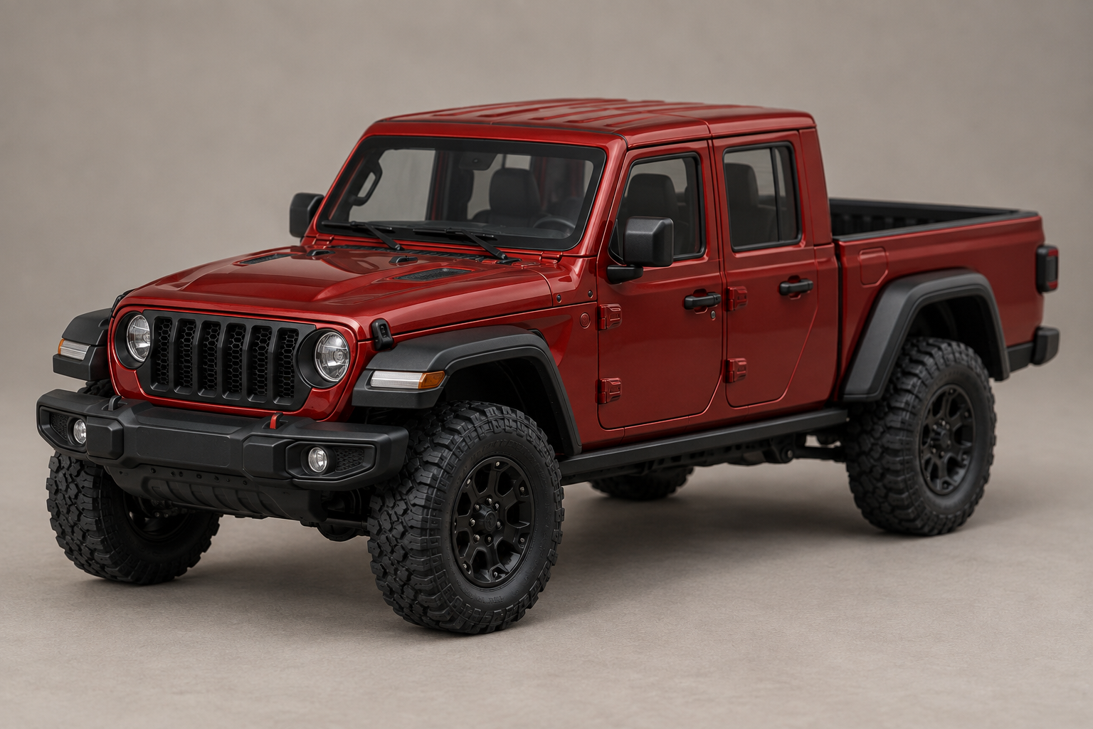 Concepto digital rojo de la pickup 4x4 del proyecto